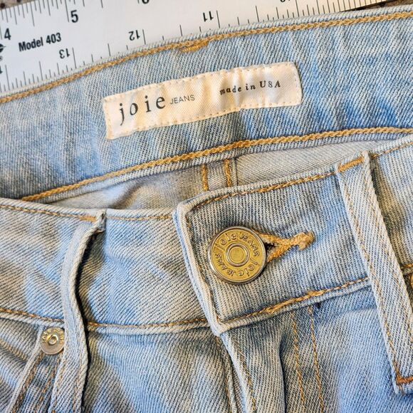 Joie Mid-Rise Skinny Jeans in Aqueous Light Blue Women's Denim, Size 25, Raw Hem - Picture 4 of 9
